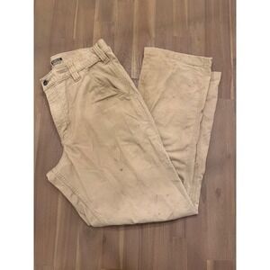 Carhartt Relaxed Fit Mens Tan Canvas Work Pants 34x32 Made in Bangladesh
